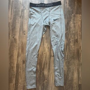 Nike Pro Dri-Fit Men’s Compression Training Tights – Gray (Size Large)